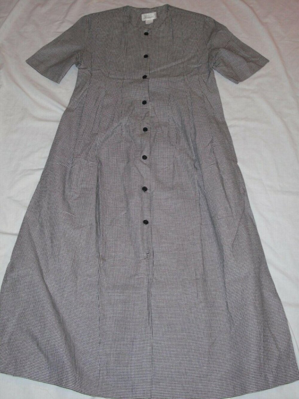 My Secret Shelf Women's Black White Houndstooth Maxi Dress Office Size Small